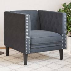 Chesterfield sofa stol Mørkegrå 71 x 74.5 x 70.5 cm Fløjl