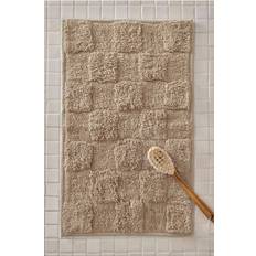 Ellos Home - Bademåtte Saga Check - Beige - 50X80