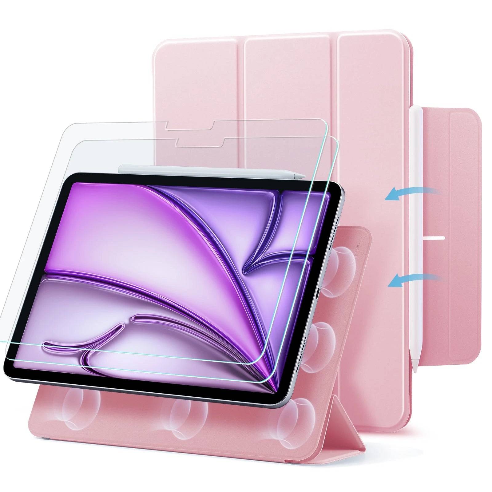 iPad Air 13" (2024) Rebound Magnetic Protection Bundle - Pink - Pink