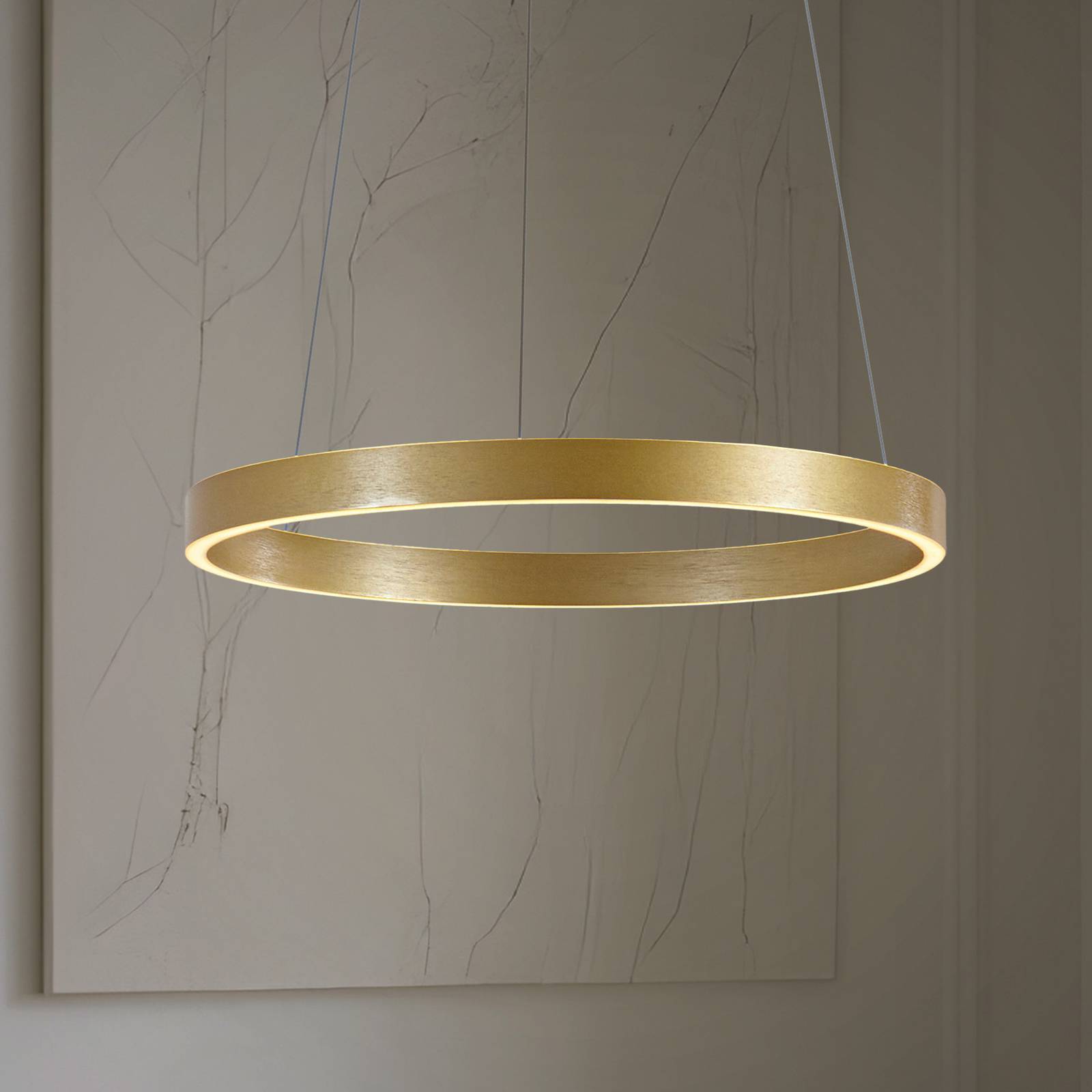 Pendellampa Yonam Lucande, dimbar, Mässing / guld, Vardagsrum / matsal, Metall, Modern
