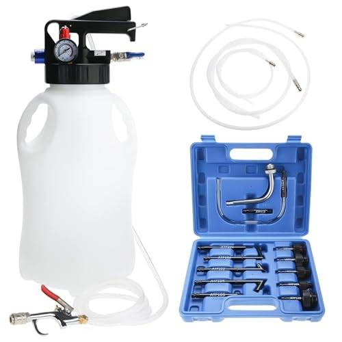 FreeTec Olja och vätska extraktor pneumatisk transmissionoljepump oljefyllare, med 14 delar ATF adaptersats (10 liter)