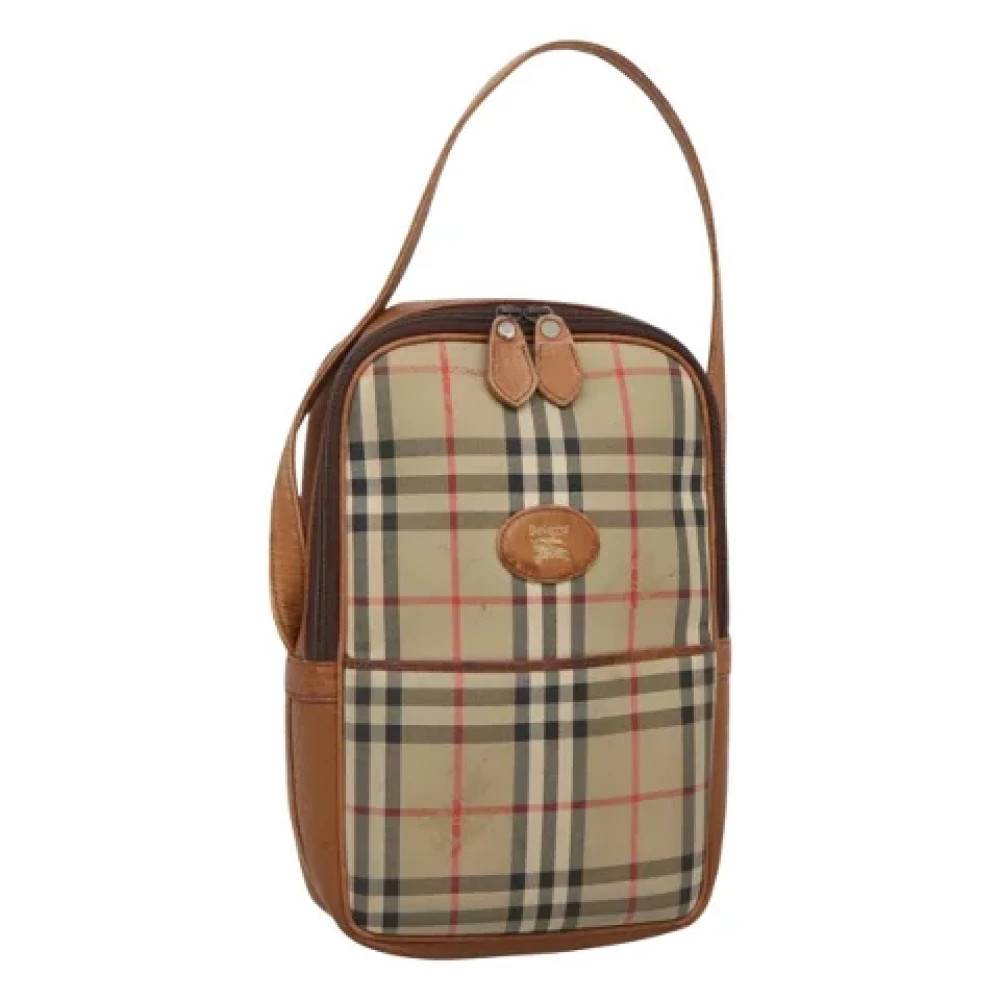 Burberry Vintage Pre-owned Canvas Skuldertaske - Vintage - Dame - Beige - ONE SIZE - Uld
