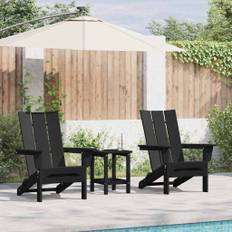 vidaXL Havemøbler til lounge 3 pcs Sort 38 x 38 x 46cm Plastik