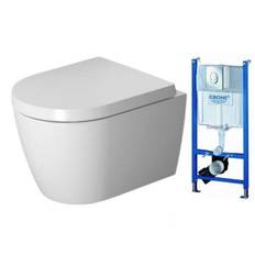 Duravit Me by Starck Compact Rimless toiletpakke inkl. sæde m/softlose, cisterne og krom betjening