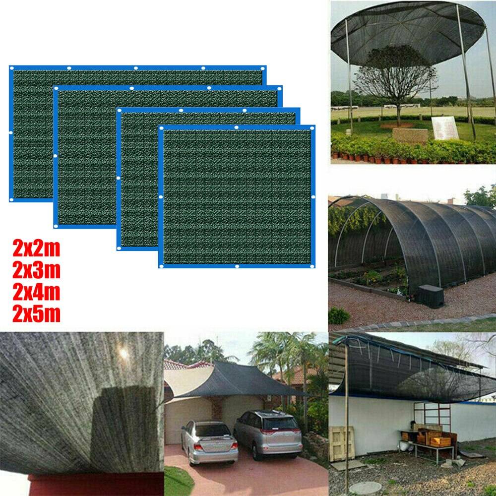Trädgård solskydd nät solskydd skuggnät växt bilskydd utomhus anti-uv solskydd skugg tyg klämmor plast omedelbar grommet - 2 x 4m