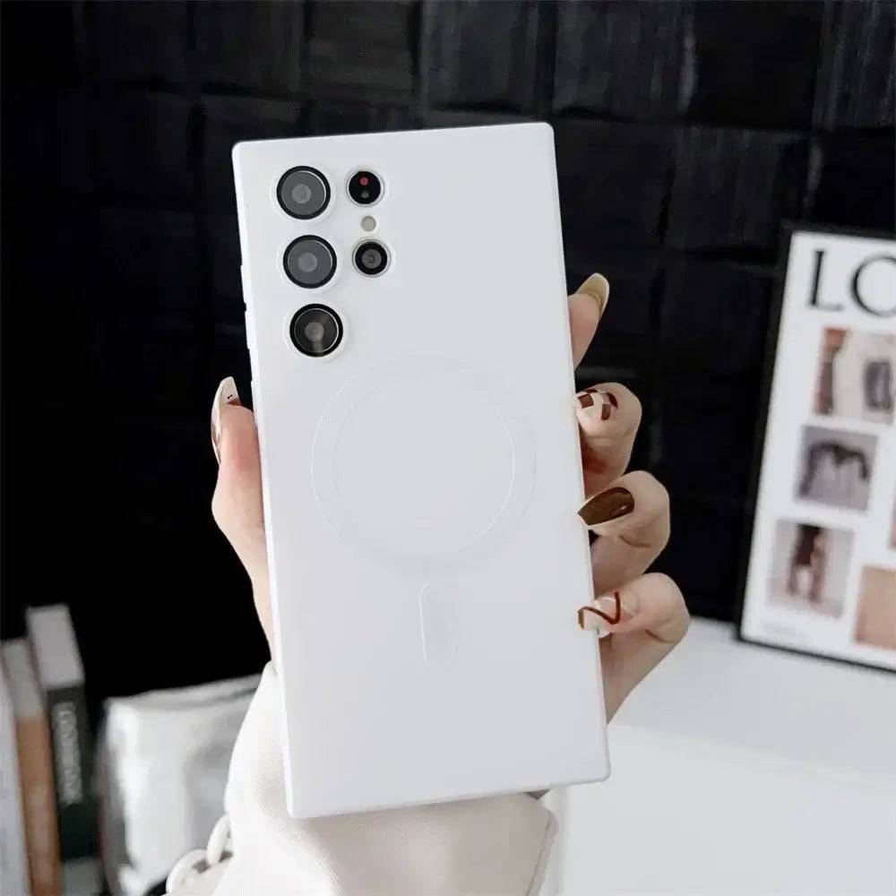 Luxury Matte Magnetic Case for Samsung Phones - White / Galaxy S21 Ultra 5G