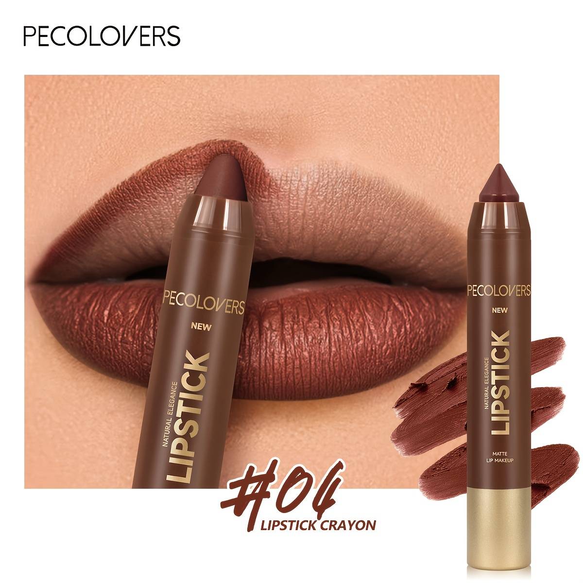 TEMU Nude Brown Lip Liner Pen Matte Lip Liner Waterproof Lipstick Pencil Lip Contouring Pen Cosmetic