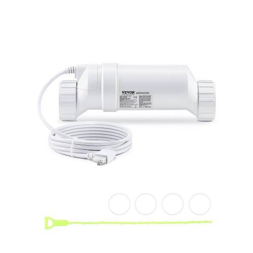 VEVOR Salt Water Chlorinator System, Pool Chlorination Cell Fits for Hayward W3T-Cell-3 (T3), Pool Cell Salt Water System for In-Ground Swimming Pools up to 15,000 Gallons, 15 ft Power Line, White