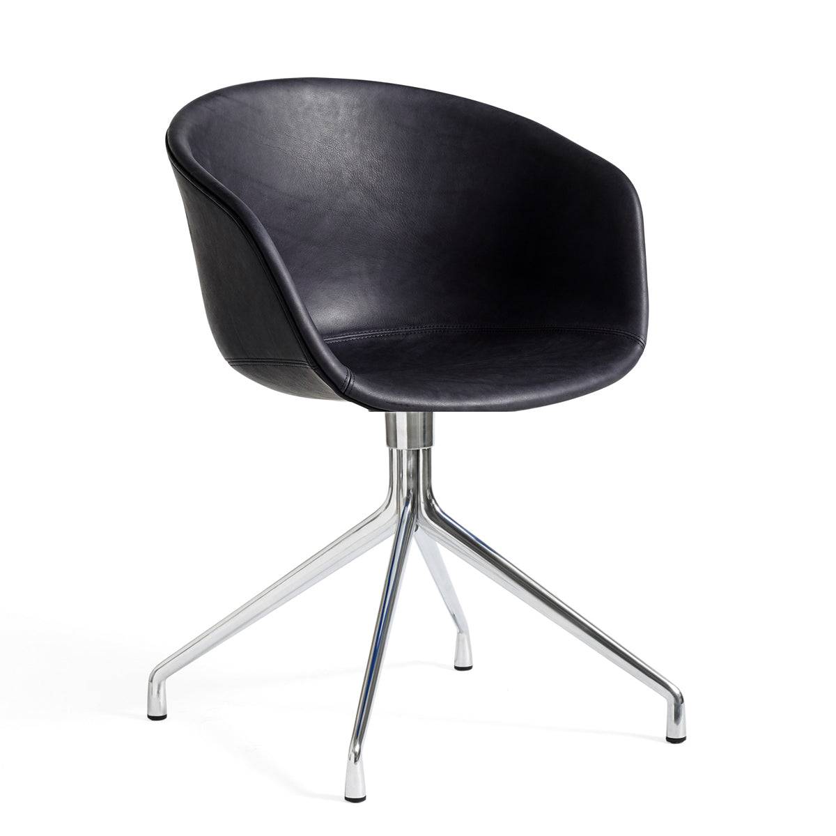 HAY About A Chair - AAC 21 - Sort Sense Læder - Hvid