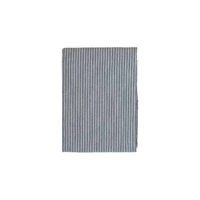 Duk med ränder 140 cm x 240 cm vit/blå
