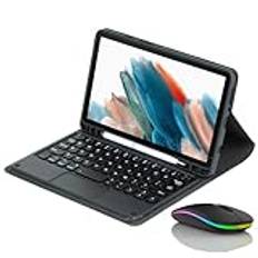 Tangentbordsfodral för Samsung Galaxy Tab S9FE PLUS / S9 Plus 12.4'' 2023, Inbyggd Pennhållare, Magnetiskt Avtagbart Trådlöst Tangentbord med Bluetooth-Mus,Black