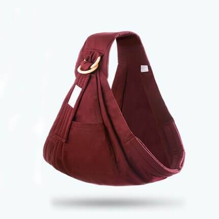Baby Wrap Carrier Sling Adjustable Cotton Nursing Cover 0-36M - Wine red