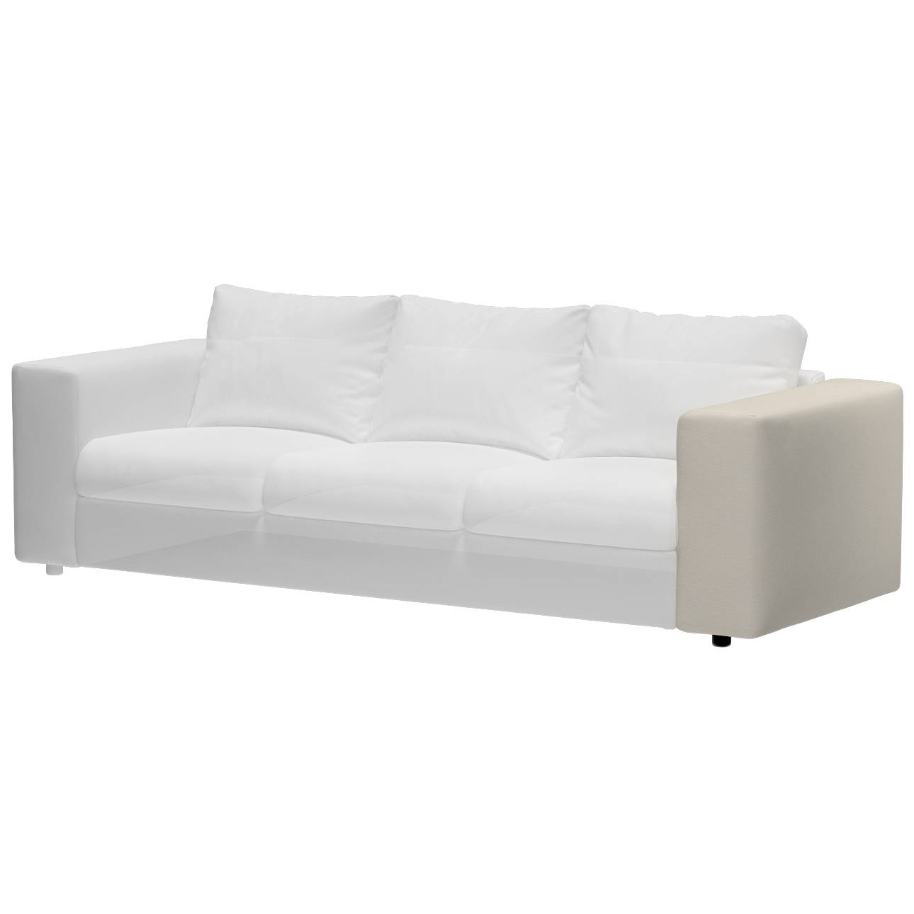 Vimle klädsel bred armstöd, Ljusgrå, 22 x 93 x 48 cm, Panama Cotton