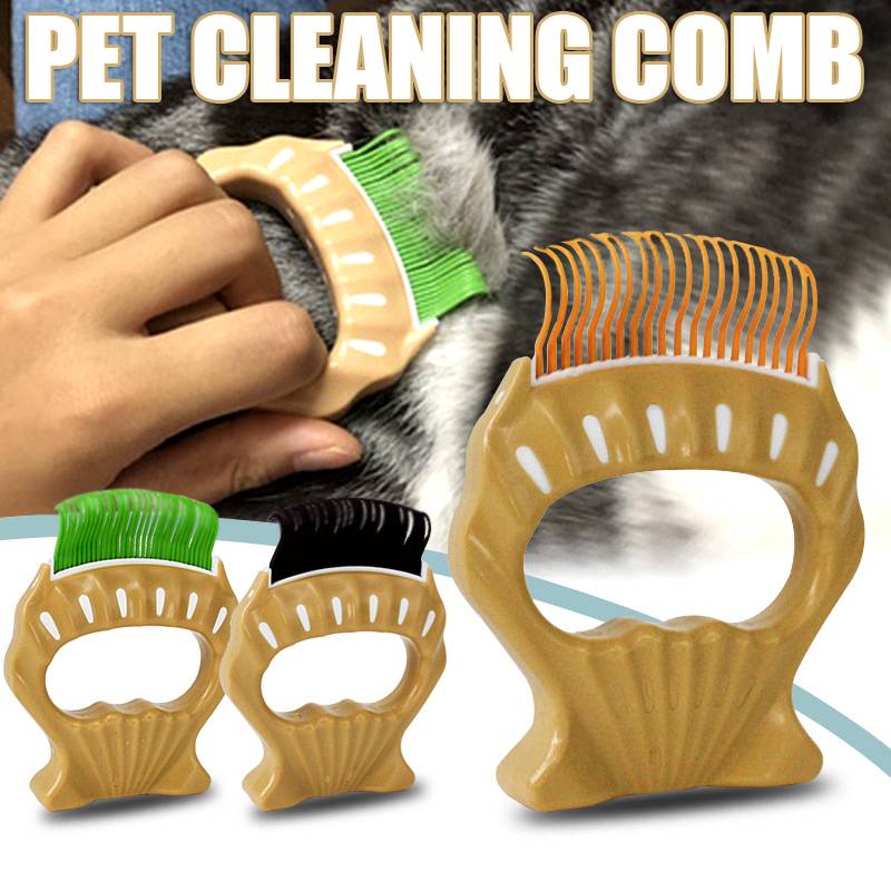 Portable ABS Pet Comb Gentle Ergonomic Handle Deshedding Brush Pet Hair Removal Comb Pet Grooming