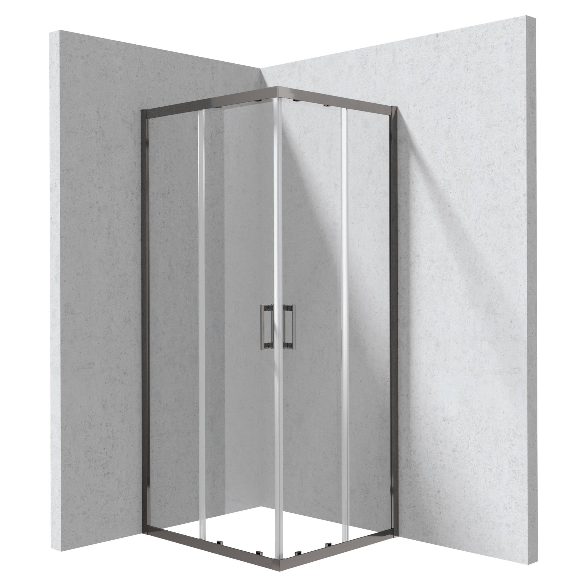 Duschhörn Funkia Evo Rektangulär Titanium 80x90 cm