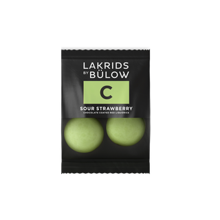 Lakrids by Bülow - MINI C - SOUR STRAWBERRY - 2 stk i posen. ca 12g.