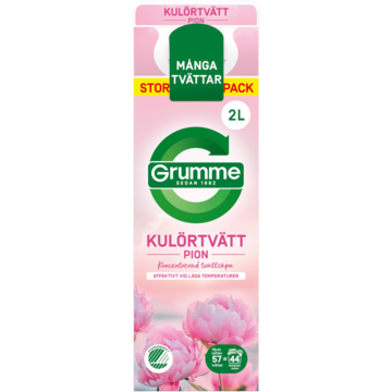 Tvättmedel Grumme Flytande Kulörtvätt Pion 2L