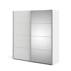 Tvilum Verona garderobeskab med spejllåge - hvid - 182 cm