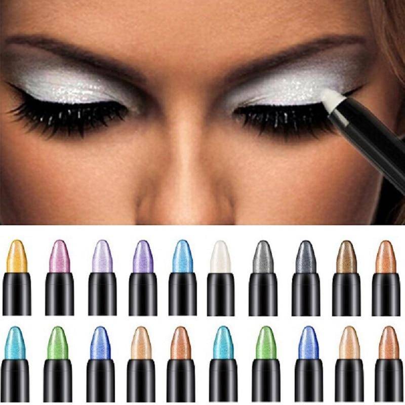 Pärlemorskimrande glänsande ögonskuggspenna Håller Vattentät Inte Blommande Pärlemorskimrande Gel Penna Ögonskuggspenna Kvinnor Makeup Tool