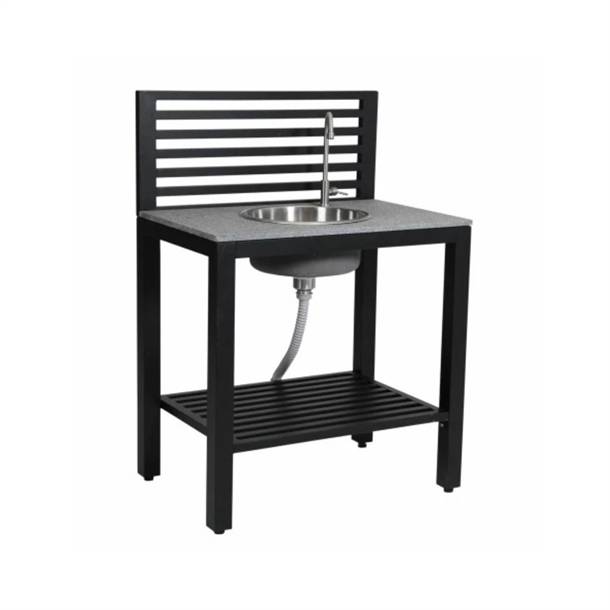 Bellac udekøkken med vask - Aluminium/Granit - Mål: 90 x 127 x 60 cm. - Stærk pris