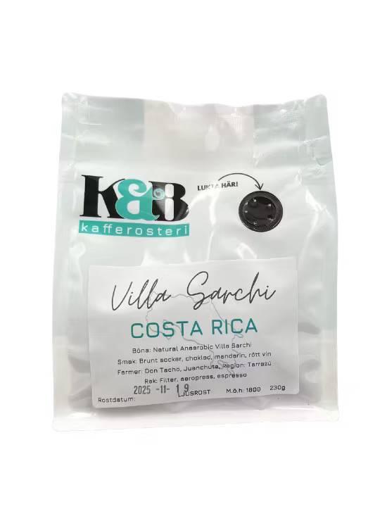 K&B Kafferosteri Villa Sarchi Costa Rica kaffebönor 230g