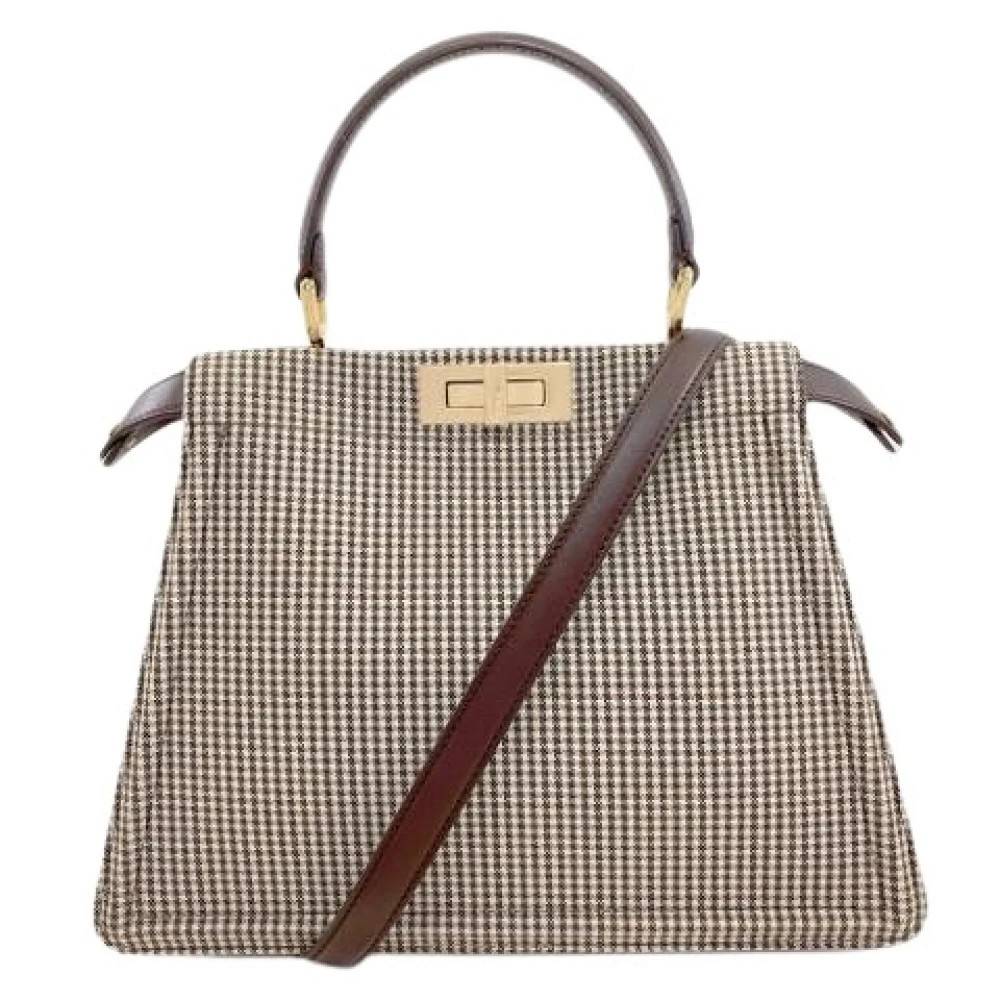 Fendi Vintage Pre-owned Vintage Canvas Håndtaske - Vintage - Dame - Beige - ONE SIZE -