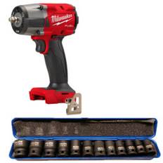 Milwaukee M18FMTIW2F380X Slagnøgle 881Nm + Blite 3/8 slagtoppesæt