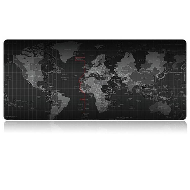World Map Musmatta 80x30cm - Svart