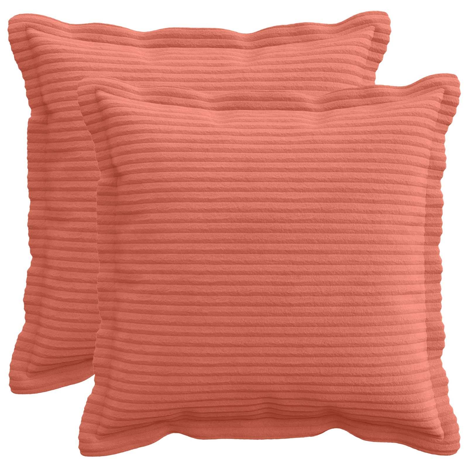 vidaXL Kuddöverdrag 2 st HOUTEN Röd orange 50 x 50 cm manchester