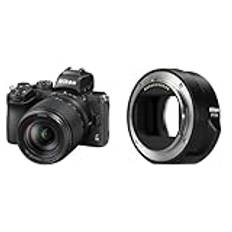 Nikon Z 50 KIT Z 18-140 VR (20,9 MP, OLED-sökare med 2,36 miljoner bildpunkter, 11 bilder per sekund, hybrid AF med fokusassistent) & NIKON FTZ II Adapter för F-objektiv till kameror med Z-Mount