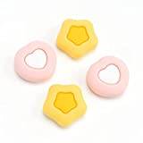 GeekShare söt silikon Joycon tumgreppslock, joystickhölje kompatibel med Nintendo Switch/OLED/Switch Lite, 4PCS - Sweetheart Stars