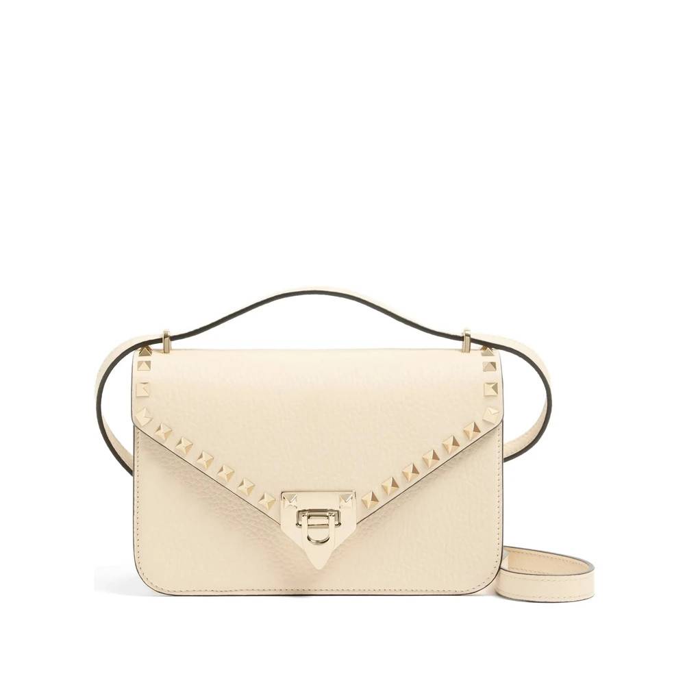 Valentino Garavani Rockstud Lille Skuldertaske - Tasker - Dame - Beige - ONE SIZE - Uld