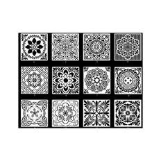 INF 12-delt mandala stencil Genanvendelige mandala maleri skabeloner Model 1