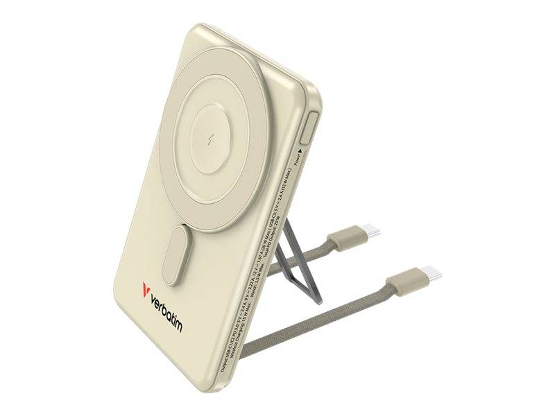 Verbatim Charge 'n' Go Trådløs power bank 5000mAh 20Watt 1xUSB-C Guld --> I externt lager, forväntat leveransdatum hos dig 04-03-2026