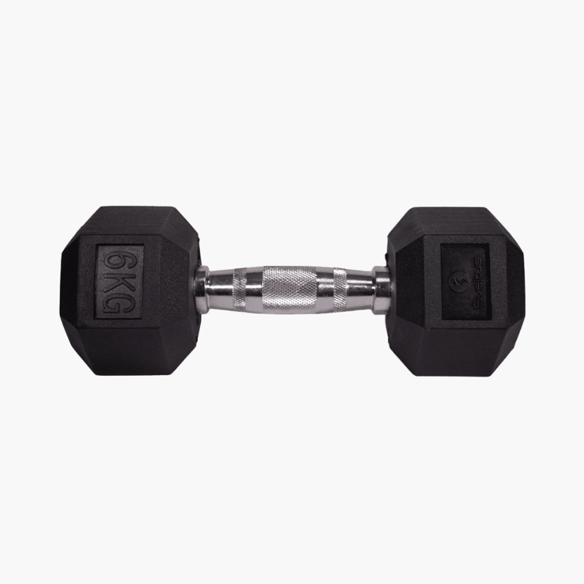Hexagonal Dumbbell 6 kg – gummitäckt hantel för hemmaträning