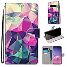 Samsung Galaxy S10-fodral, SATURCASE vackert PU-läder flip-magnet plånbok stativ kortplatser handrem skyddande fodral för Samsung Galaxy S10 (DK-30)