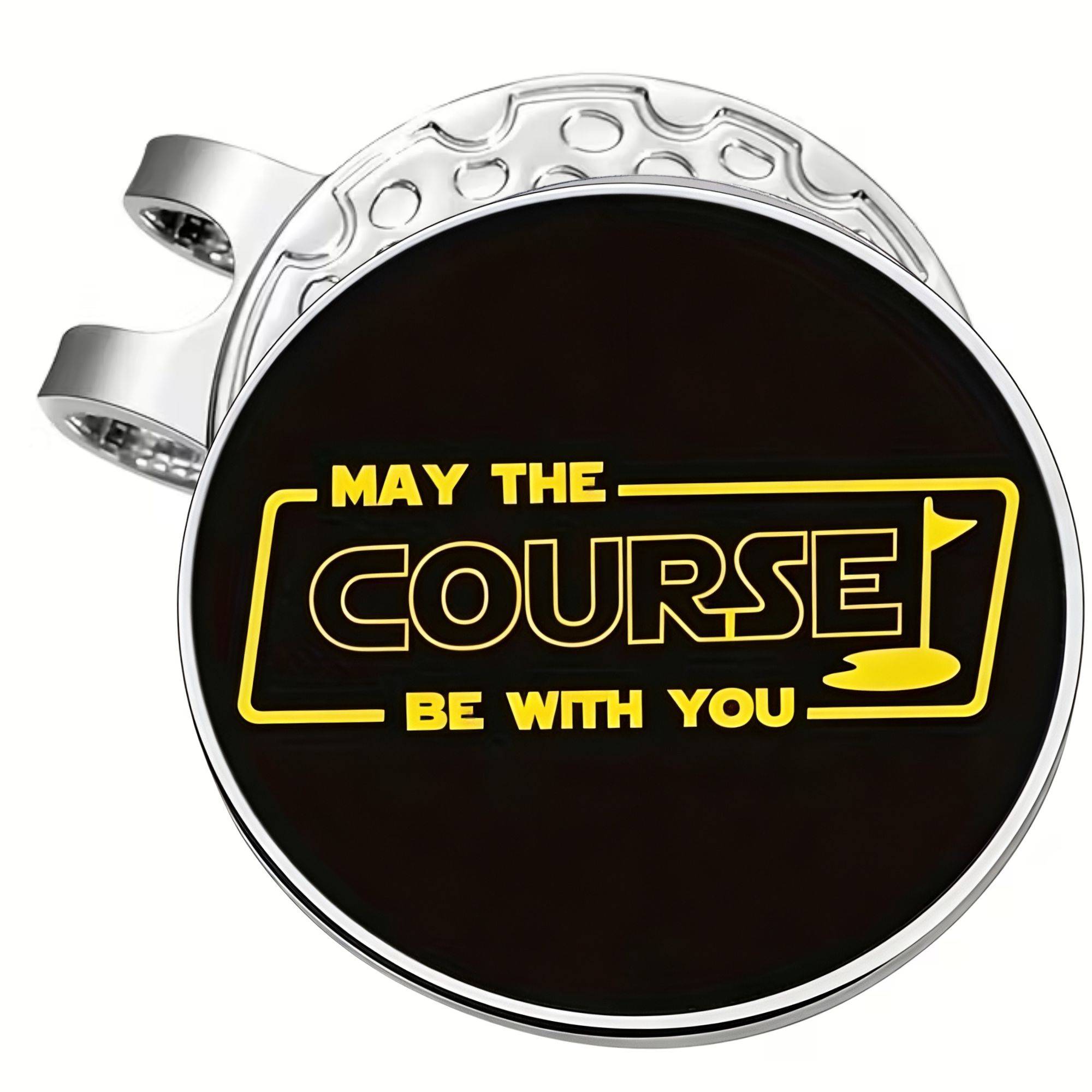 TEMU 'may The Course ' Golf Ball Marker With Magnetic Hat Clip - Premium Iron, Soft Magnet Colors, High Quality - For Golf Enthusiasts - Perfect Gift For Golf Lovers
