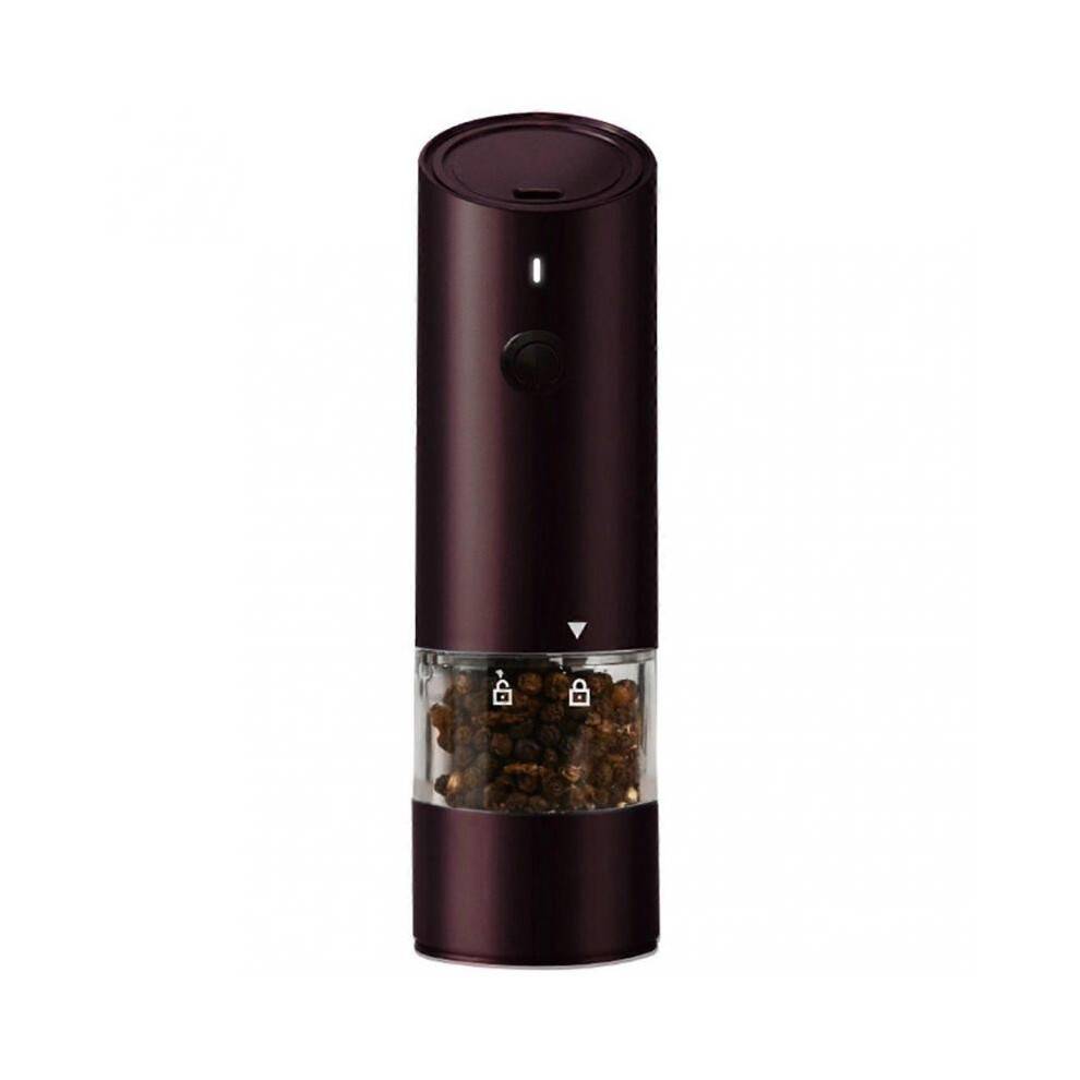 (Red Wine) Rechargeable Electric Salt and Pepper Grinder - Automatic Spice Mill for Kitchen Supplies, Home, Hotel, and Restaurant Use
