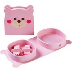 BPA Free Custom Logo Kids Baby Feeding Set Silicone Foldable Bowl Plate Bib Cutlery Silicone Bib Bowl Spoon Set