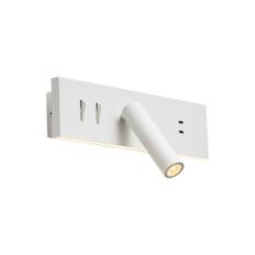 Væglampe hvid justerbar med USB-C inkl. LED - Modric