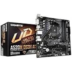 GIGABYTE A520M DS3H AC moderkort – AMD Ryzen 5000-serien CPU:er, 5+3 faser VRM, upp till 4733MHz DDR5 (OC), 1xPCIe 3.0 M.2, GbE LAN, WIFI 5, USB 3.2 Gen 1