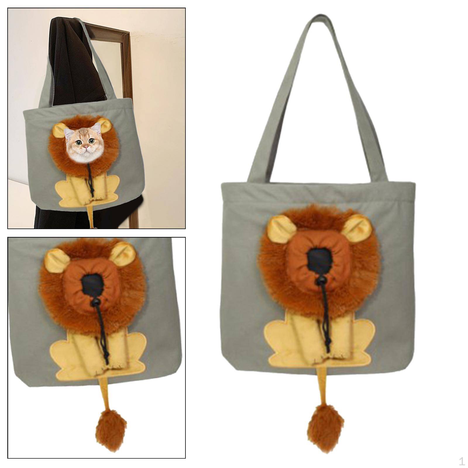 Katttransportväska Resebärpåse med handtag Andningsbar Tote Bekväm Hundkoja Form beige