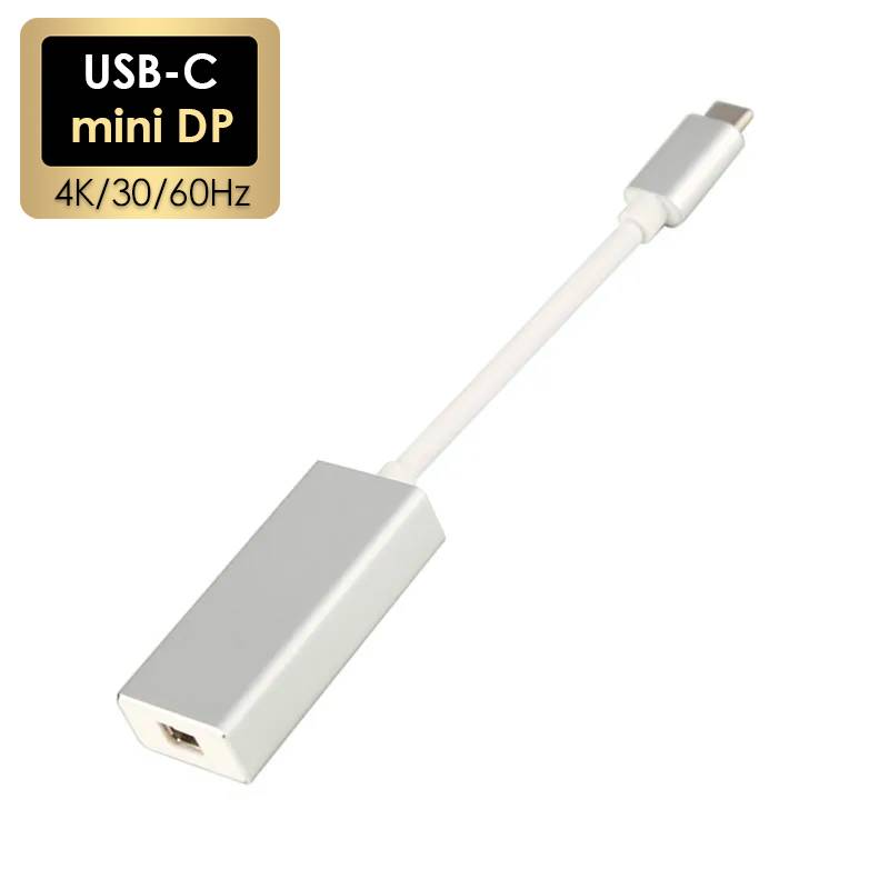 USB 3.1 Type C to Mini DP Thunderbolt 4Kx2K 10Gbps Mini Displayport Cable USB-C Display Port Video Adapter for Macbook Air Pro
