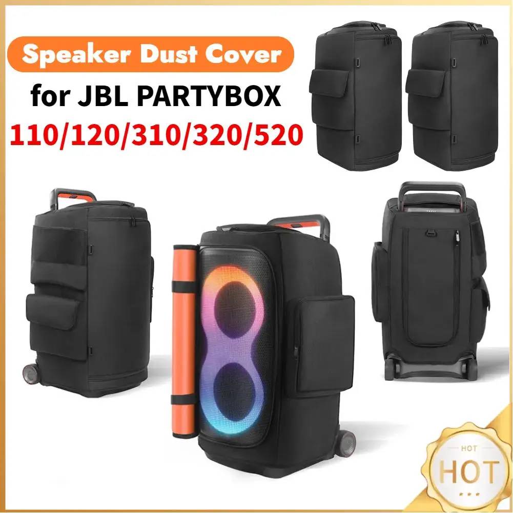 Portable Speaker Dust Case for JBL PARTYBOX 520/320/310/120/110 with Mic Pocket Double-Sided Speaker Storage Bag Waterproof
