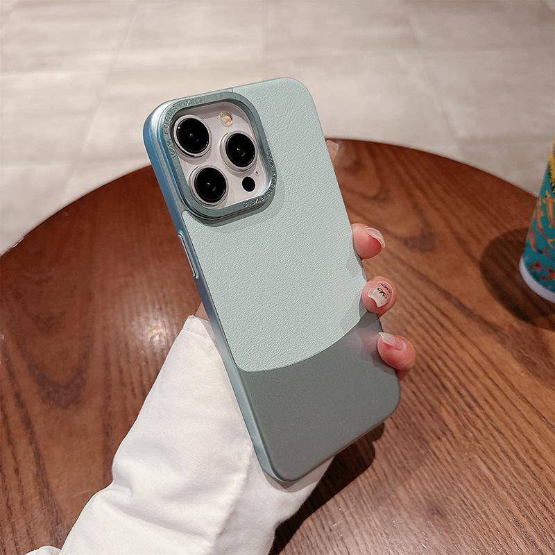 Suitable for Apple 16promax Phone Case, Napa Leather Texture IPhone15, Business Men 14, Electroplated 13, Full Leather Case iPhone 11 6.1 inch