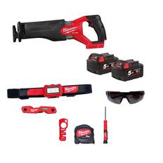 Milwaukee M18 FSZ-0 Fuel bajonetsav + 2 M18 5,0 batterier + tilbehørspakke