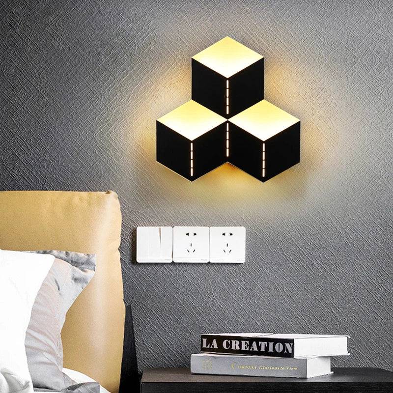 LuminousDream – Modern LED Vägglampa för Atmosfär - Kubus Zwart / Varmt Ljus 3000K