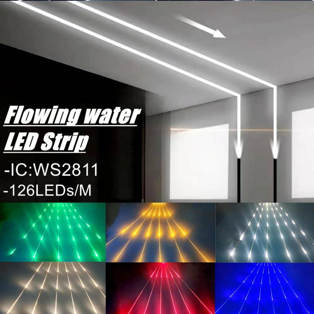 5M 10M 20M Rinnande Vatten Flödande LED Strip Ljus DC24 WS2811 SMD2835 Hästlopp Pixel Adresserbar Flexibel Linjär Lampa Set