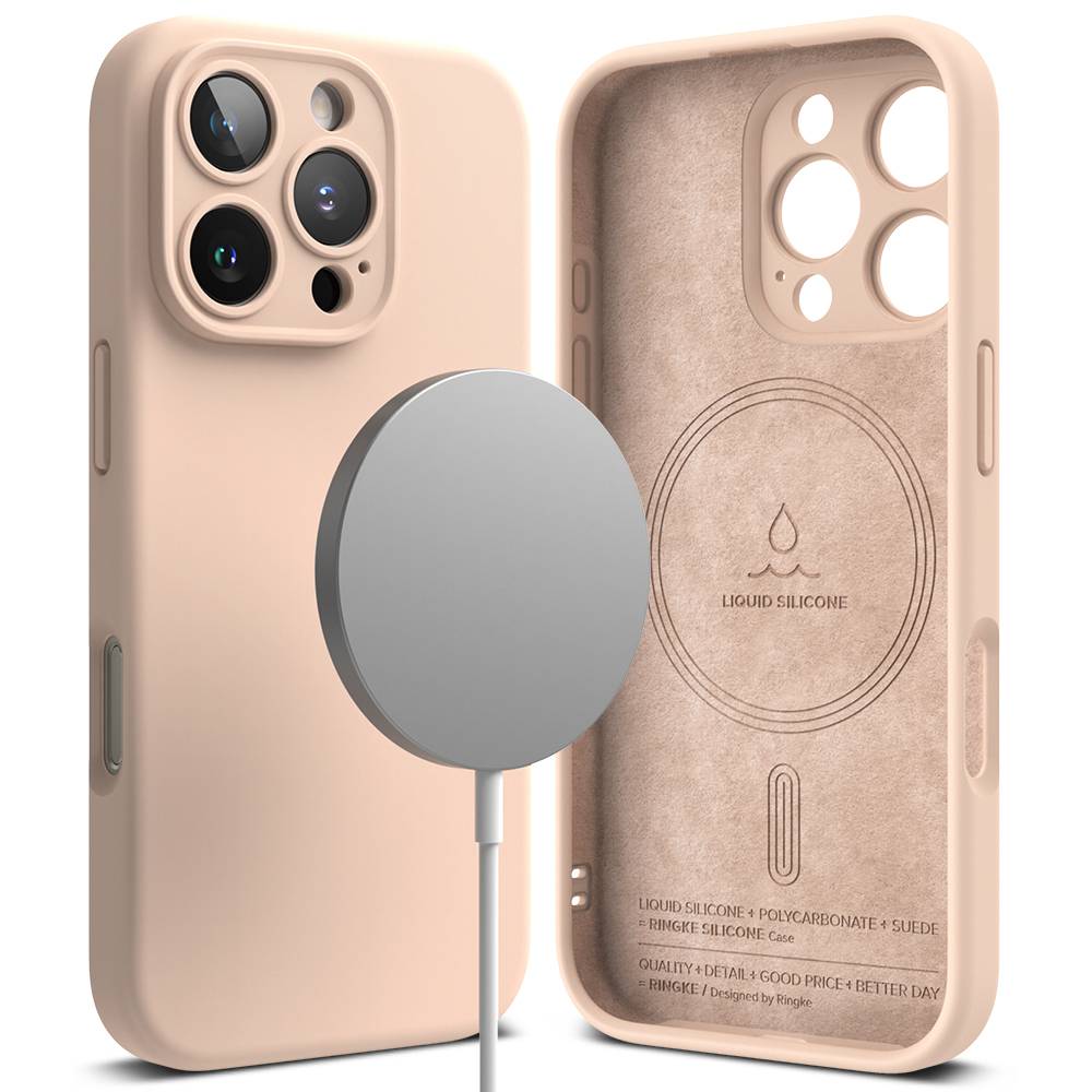 Ringke Silikon Magnetic Skal iPhone 16 Pro Max Pink Sand