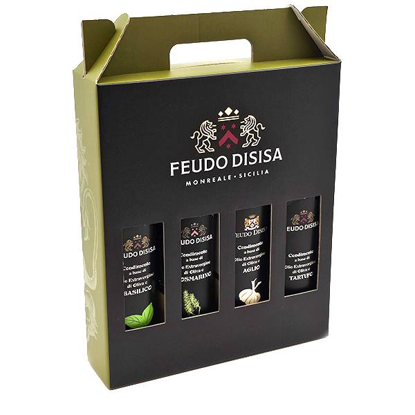 GÅVOBOX  4 st Disisa smaksatta olivoljor